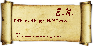 Eördögh Márta névjegykártya